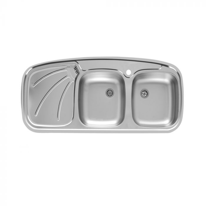 سینک استیل توکار اخوان کد 136(زیرآب کوچک) چپ لگن