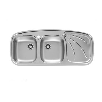 سینک استیل توکار اخوان کد 136SP(سیفون بزرگ) چپ لگن