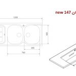 سینک استیل توکار اخوان مدل 147 NEW(جدید) چپ لگن