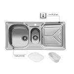 سینک استیل توکار اخوان کد 157 چپ لگن