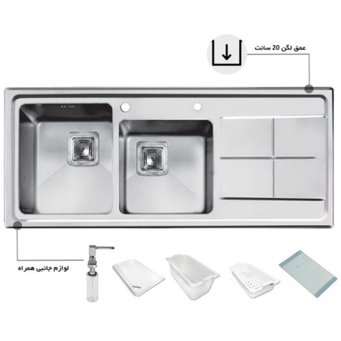 سینک اخوان توکار کد 300 راست لگن