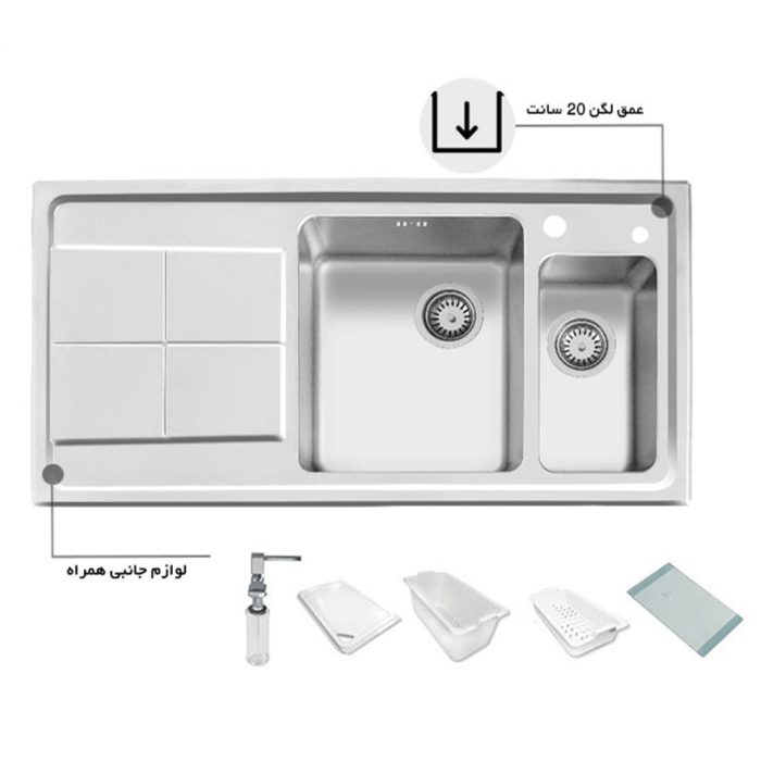 سینک اخوان توکار کد 306 راست لگن
