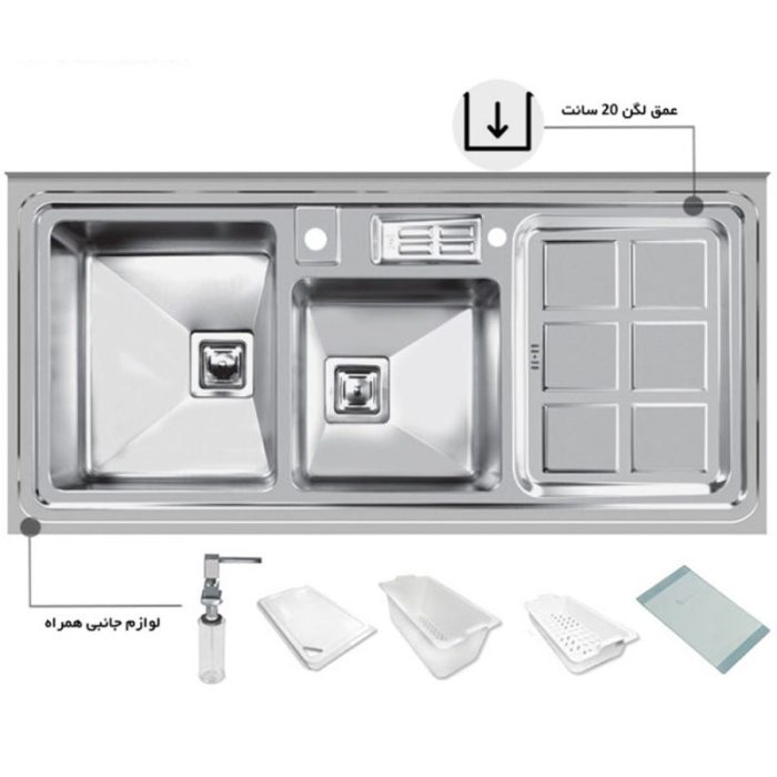 سینک اخوان روکار کد 320چپ لگن