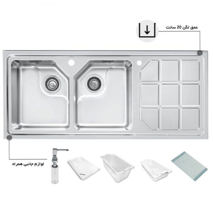 سینک اخوان توکار کد 324 راست لگن