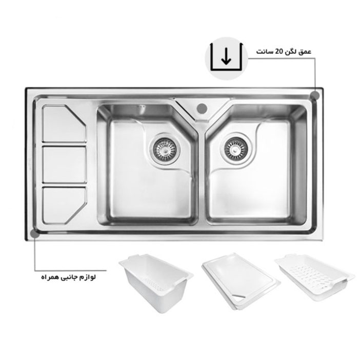 سینک اخوان توکار کد 326s چپ لگن