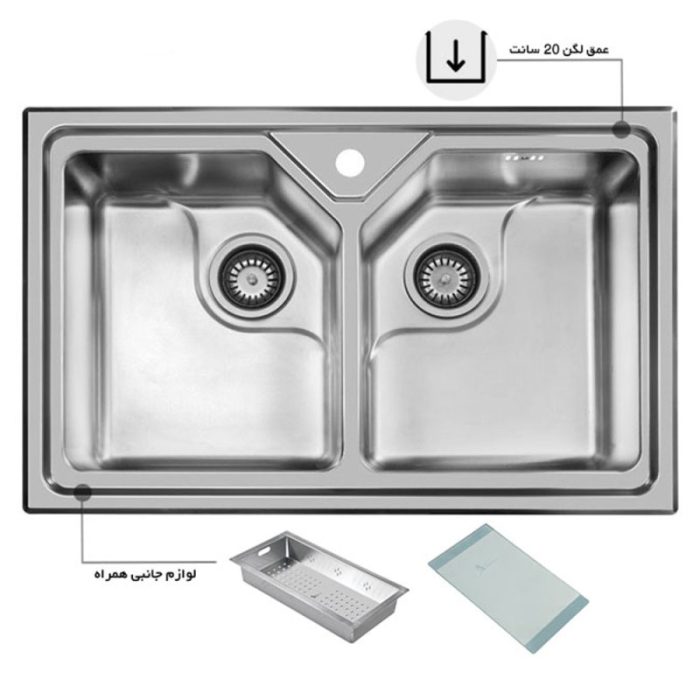 سینک اخوان توکار کد 358 راست لگن