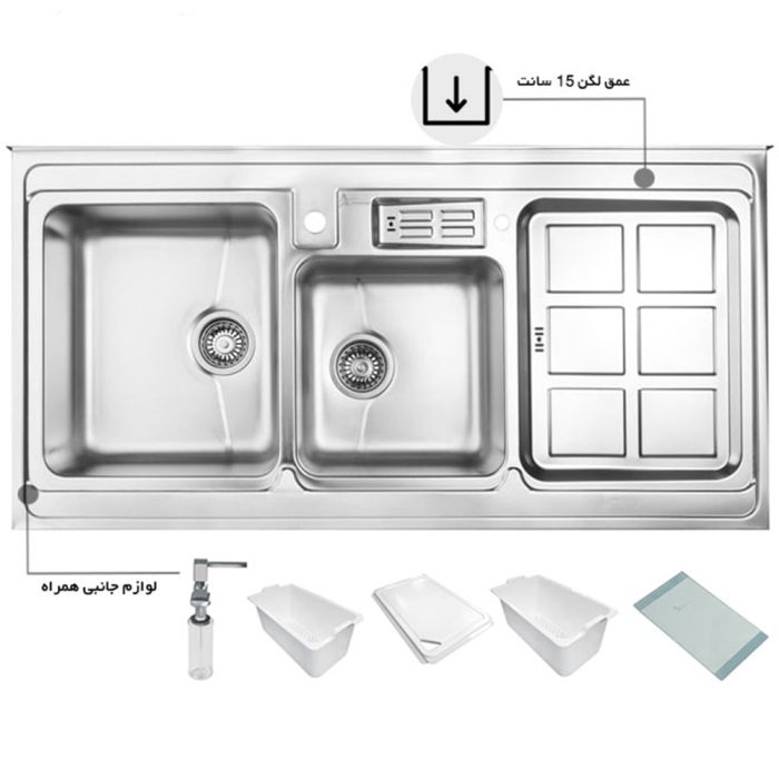 سینک اخوان روکار کد 362 چپ لگن