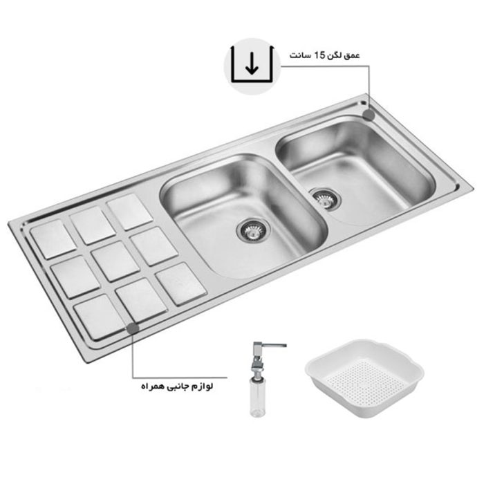 سینک اخوان توکار کد 368 راست لگن