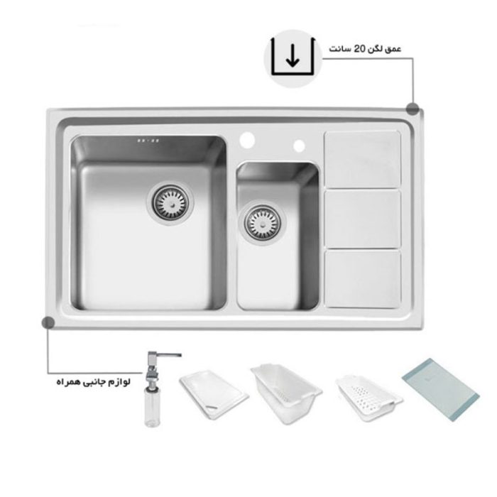 سینک اخوان توکار کد 376 راست لگن
