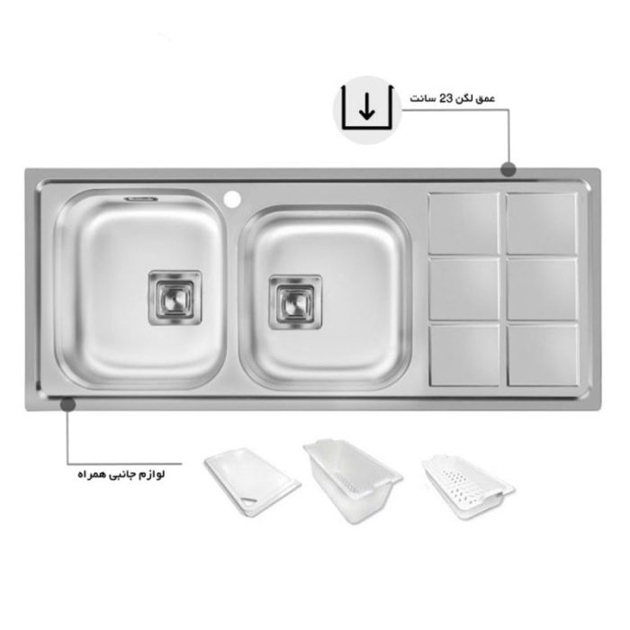 سینک اخوان توکار کد 501s راست لگن