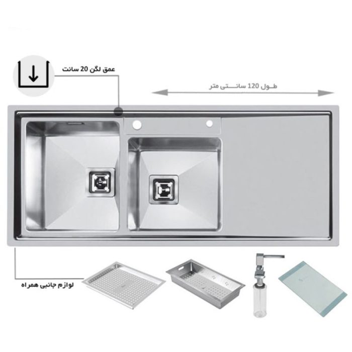 سینک اخوان توکار کد 600 چپ لگن