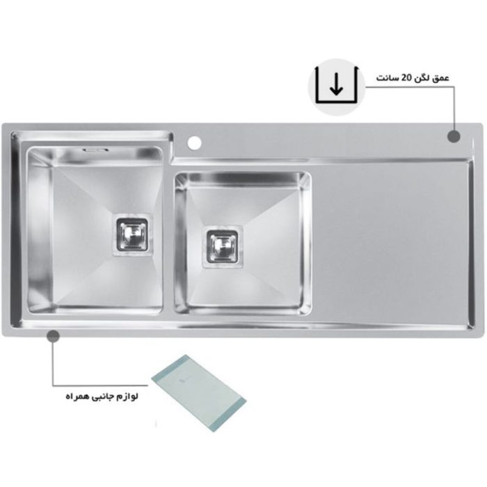 سینک اخوان توکار کد 601s چپ لگن