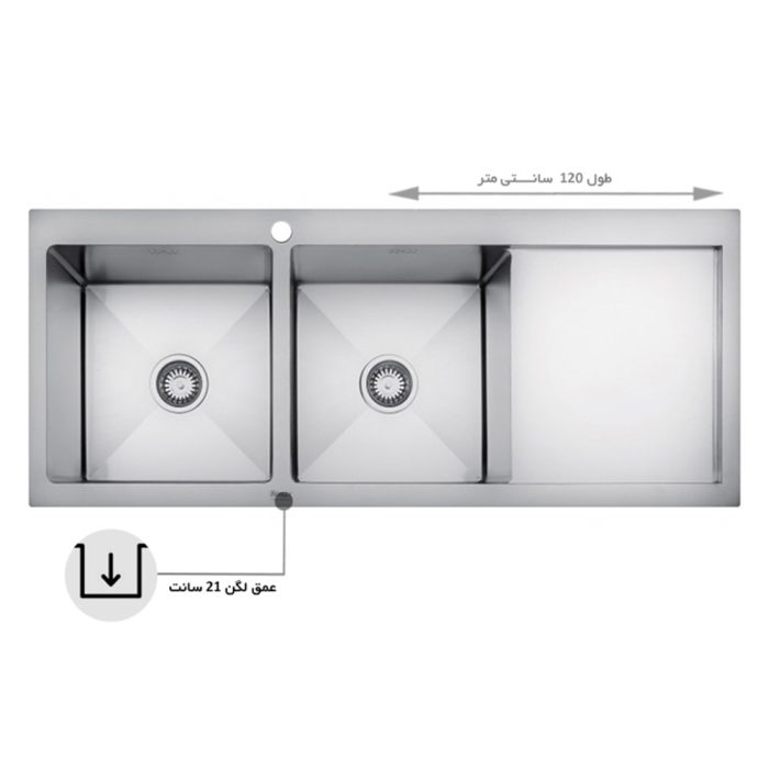 سینک بیمکث مدل 723BS توکار
