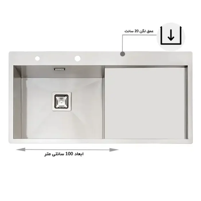 سینک ایلیا استیل مدل 6031 توکار چپ لگن